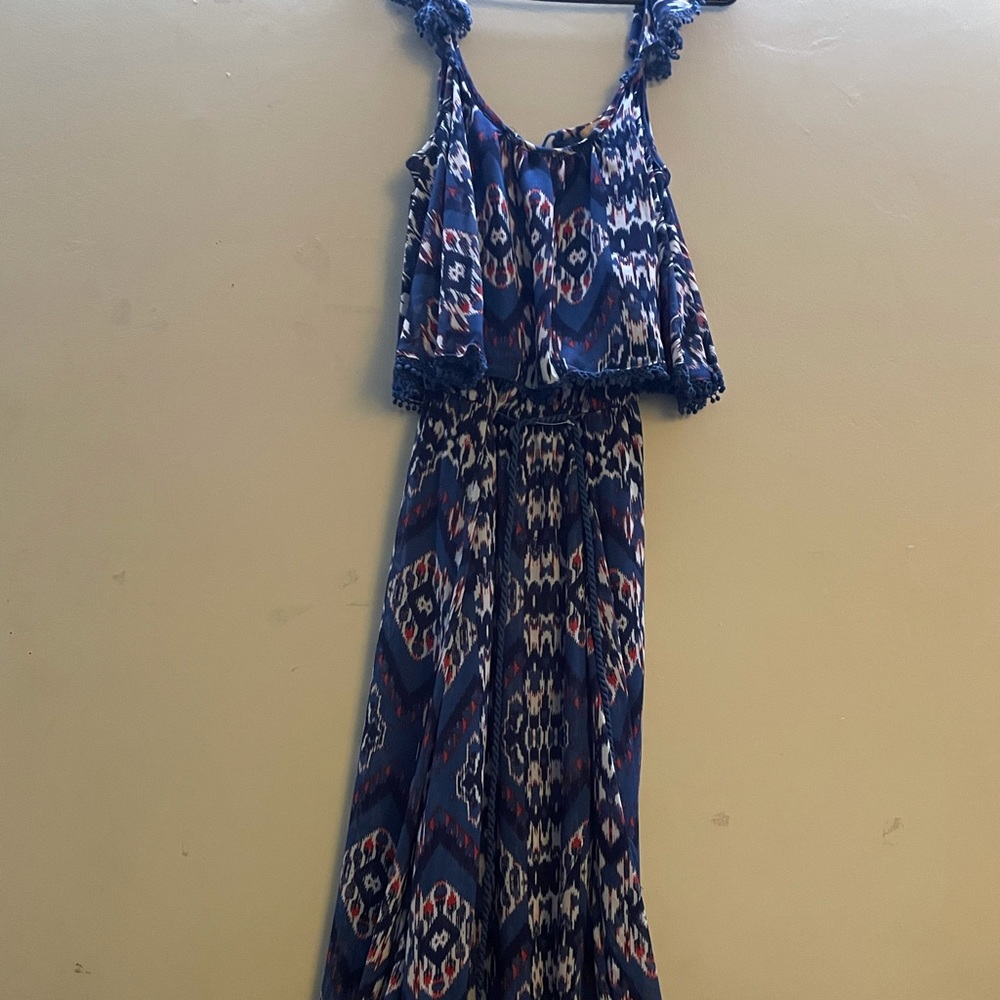 Dark blue floral maxi dress